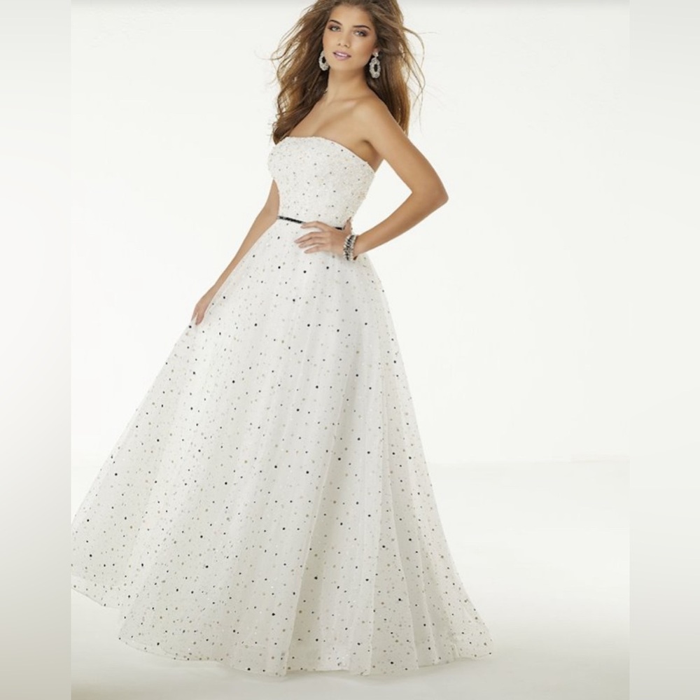 MORILEE Confetti Beaded Ballgown Prom Dress